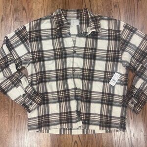 PacSun Brown Plaid Casual Button Down Shirt